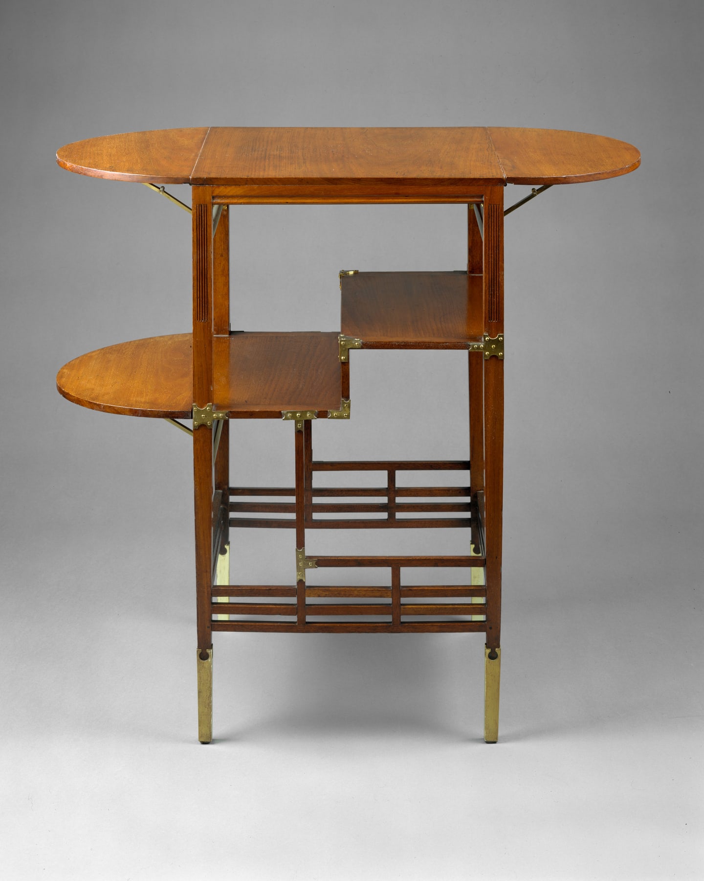 Front view of Godwin’s table, showing the unequal openings created by its shelves, rails and thin supports.