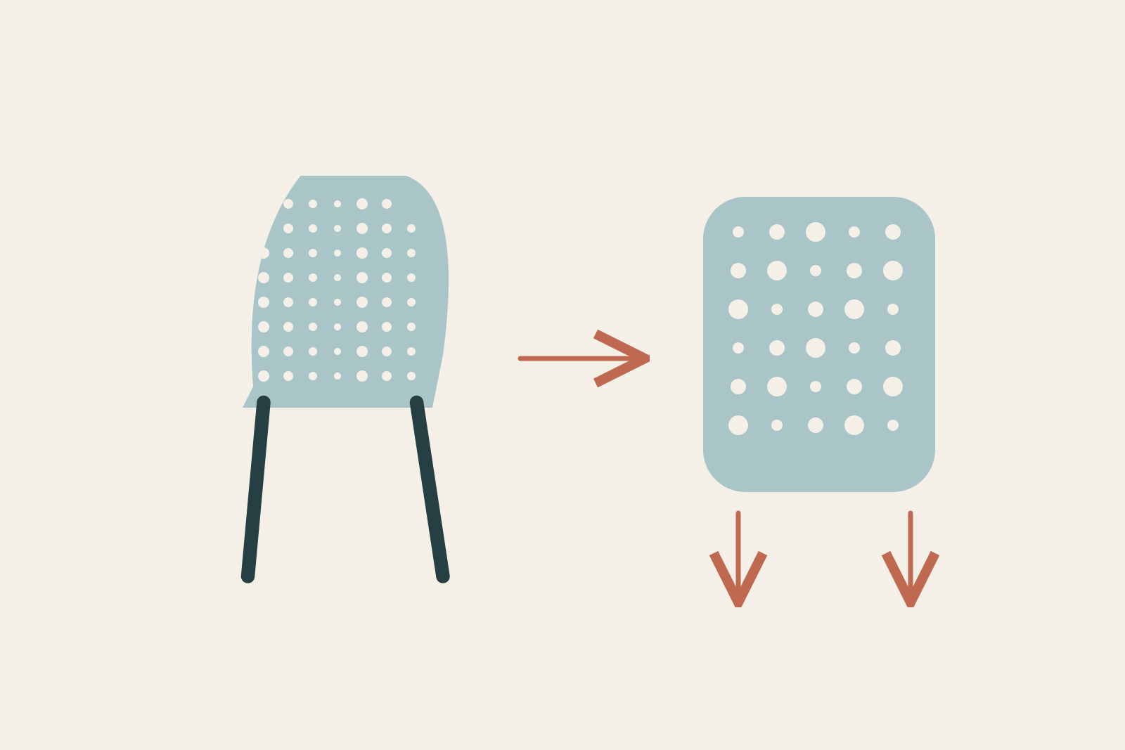 A shell and enlarged variable perforations explain texture, light and drainage conceptually.