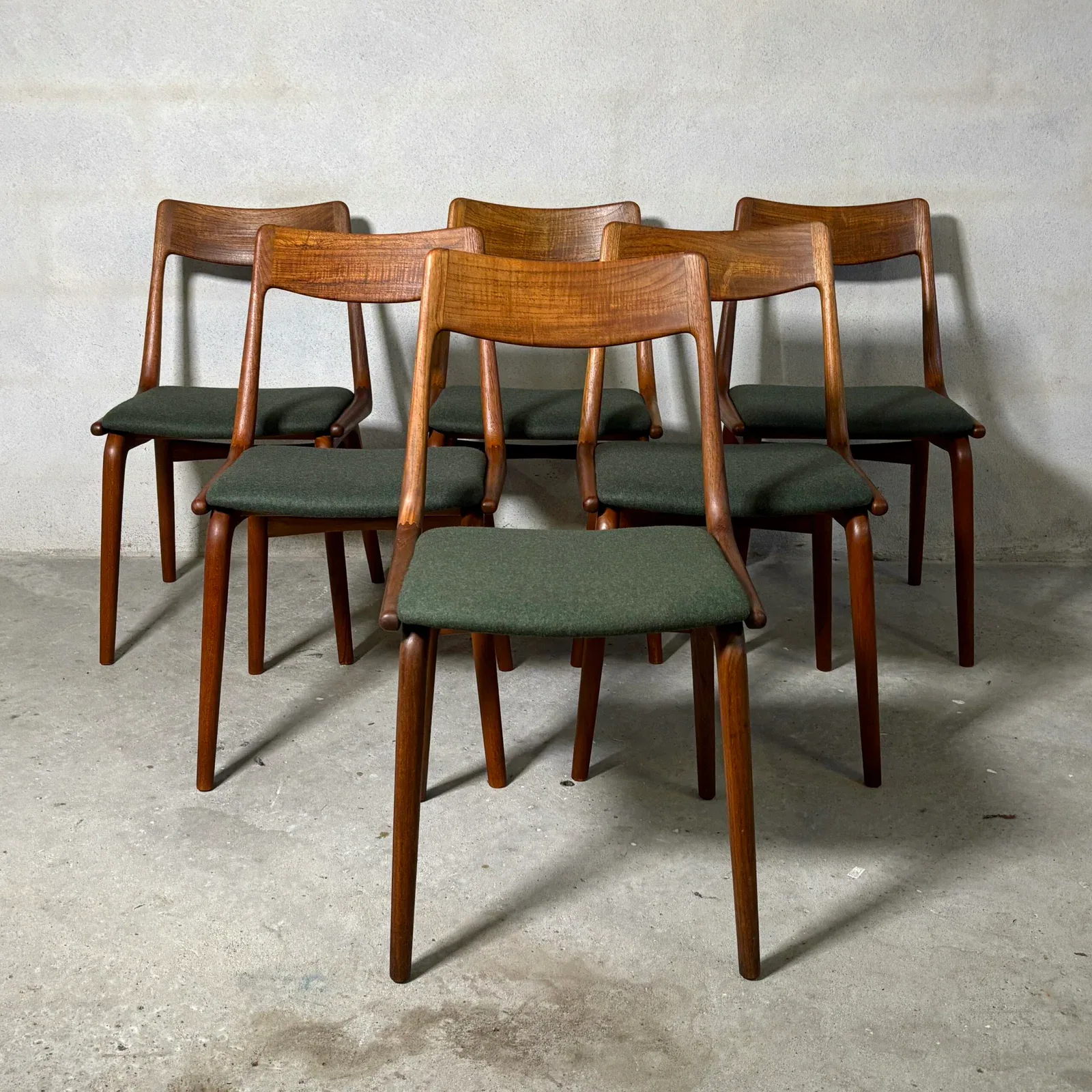 Set of Six Boomerang Dining Chairs by Alfred Christensen