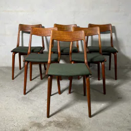 Set of Six Boomerang Dining Chairs by Alfred Christensen