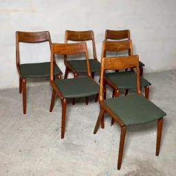 Set of Six Boomerang Dining Chairs by Alfred Christensen