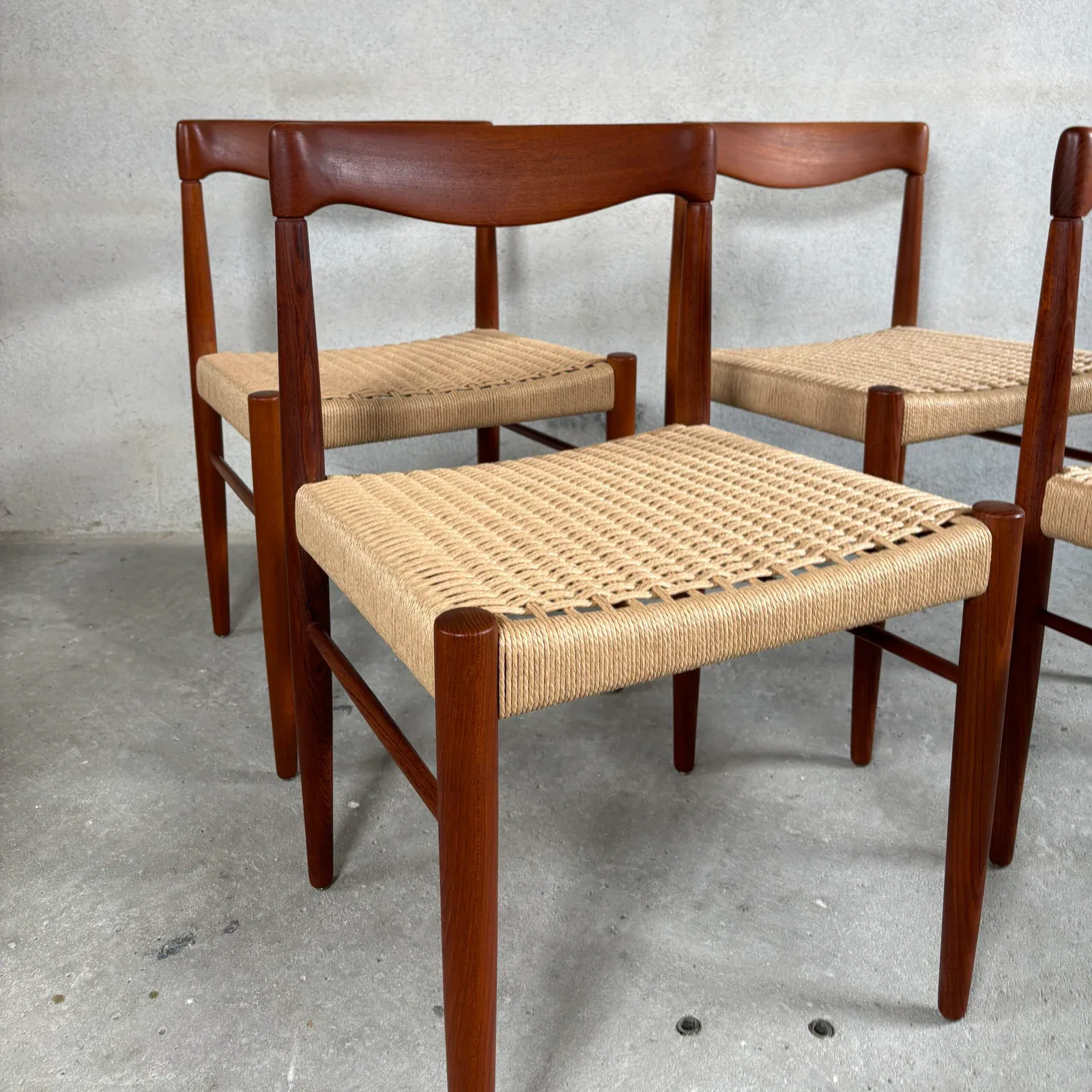 Set of 4 Teak Dining Chairs by H. W. Klein for Bramin