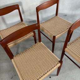 Set of 4 Teak Dining Chairs by H. W. Klein for Bramin