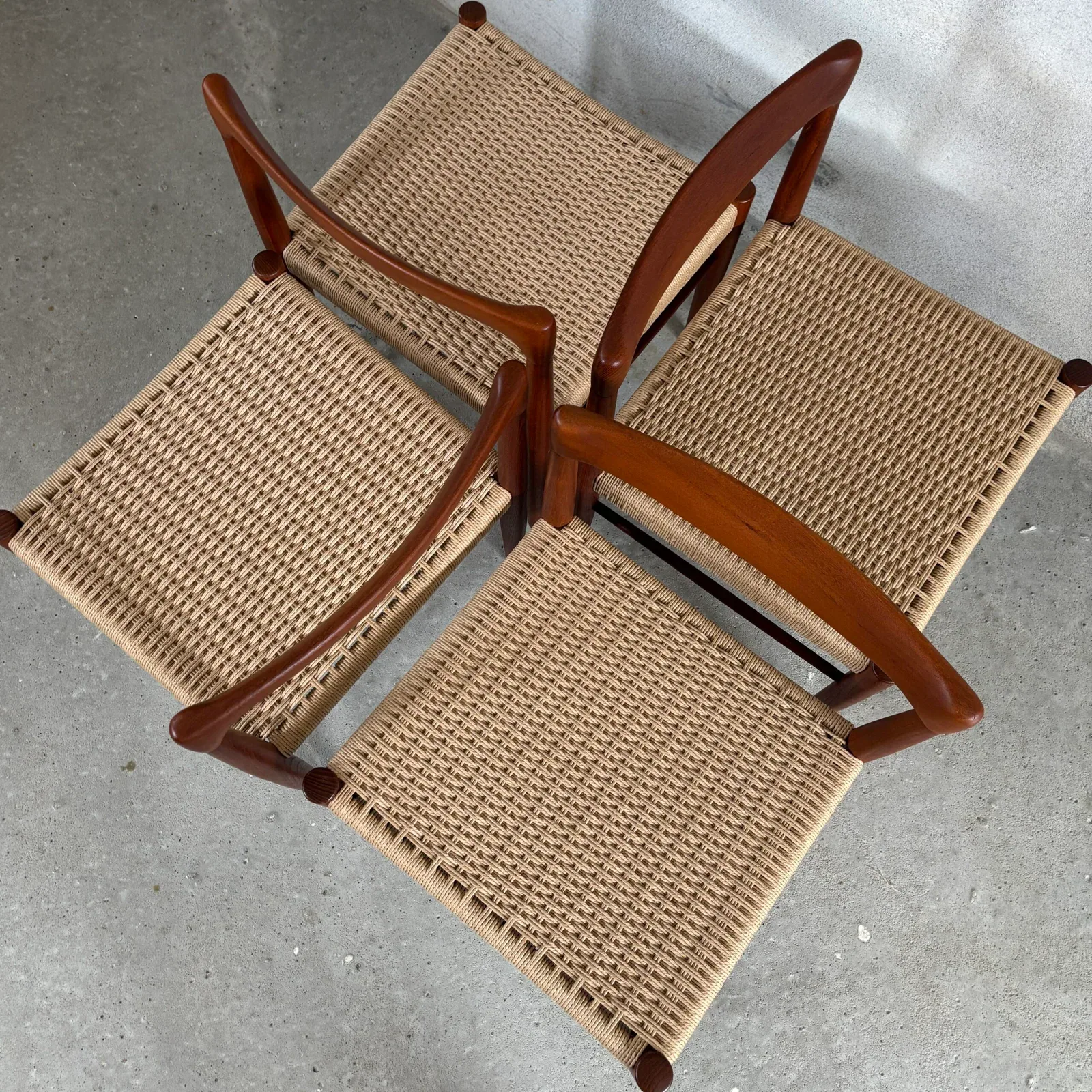 Set of 4 Teak Dining Chairs by H. W. Klein for Bramin
