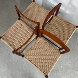 Set of 4 Teak Dining Chairs by H. W. Klein for Bramin