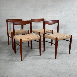 Set of 4 Teak Dining Chairs by H. W. Klein for Bramin