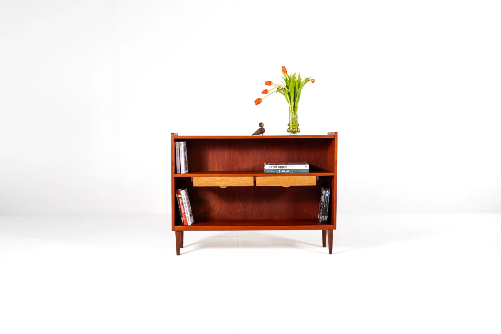 Mid-Century Danish Teak Bookcase with Drawers