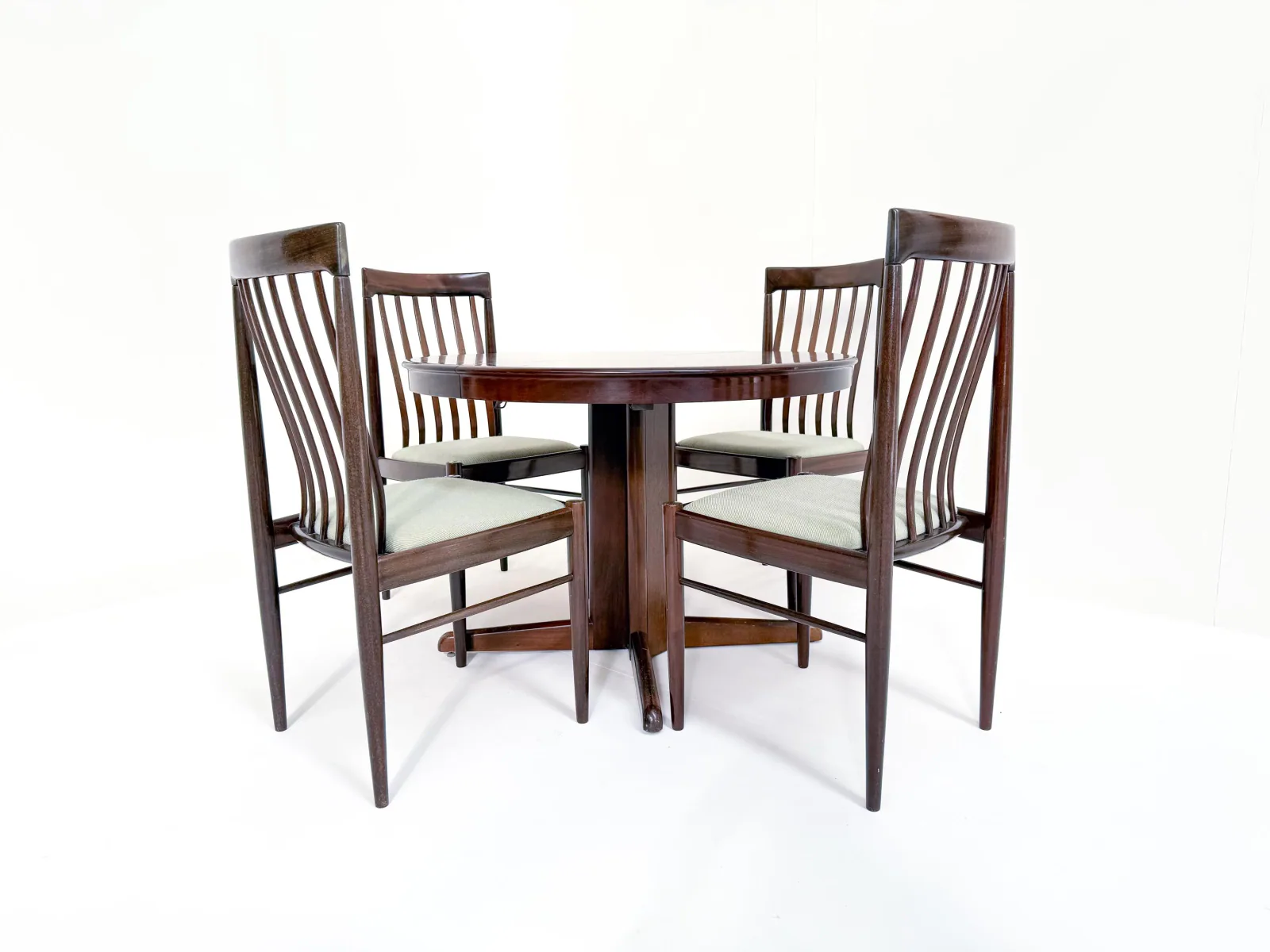 Mid-Century Danish Dining Table and Six Chairs — Bramin by H.W. Klein