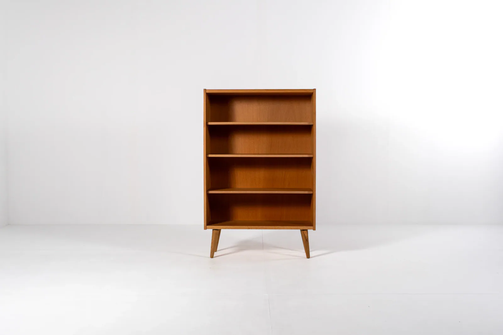 1960s Danish Oak Bookcase with Four Open Shelves