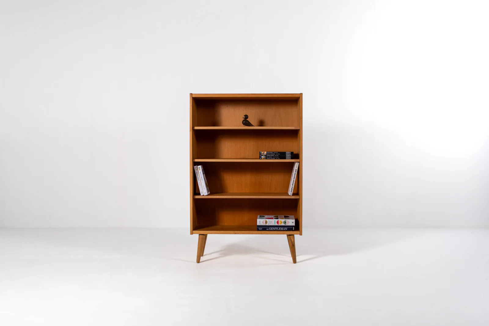 1960s Danish Oak Bookcase with Four Open Shelves