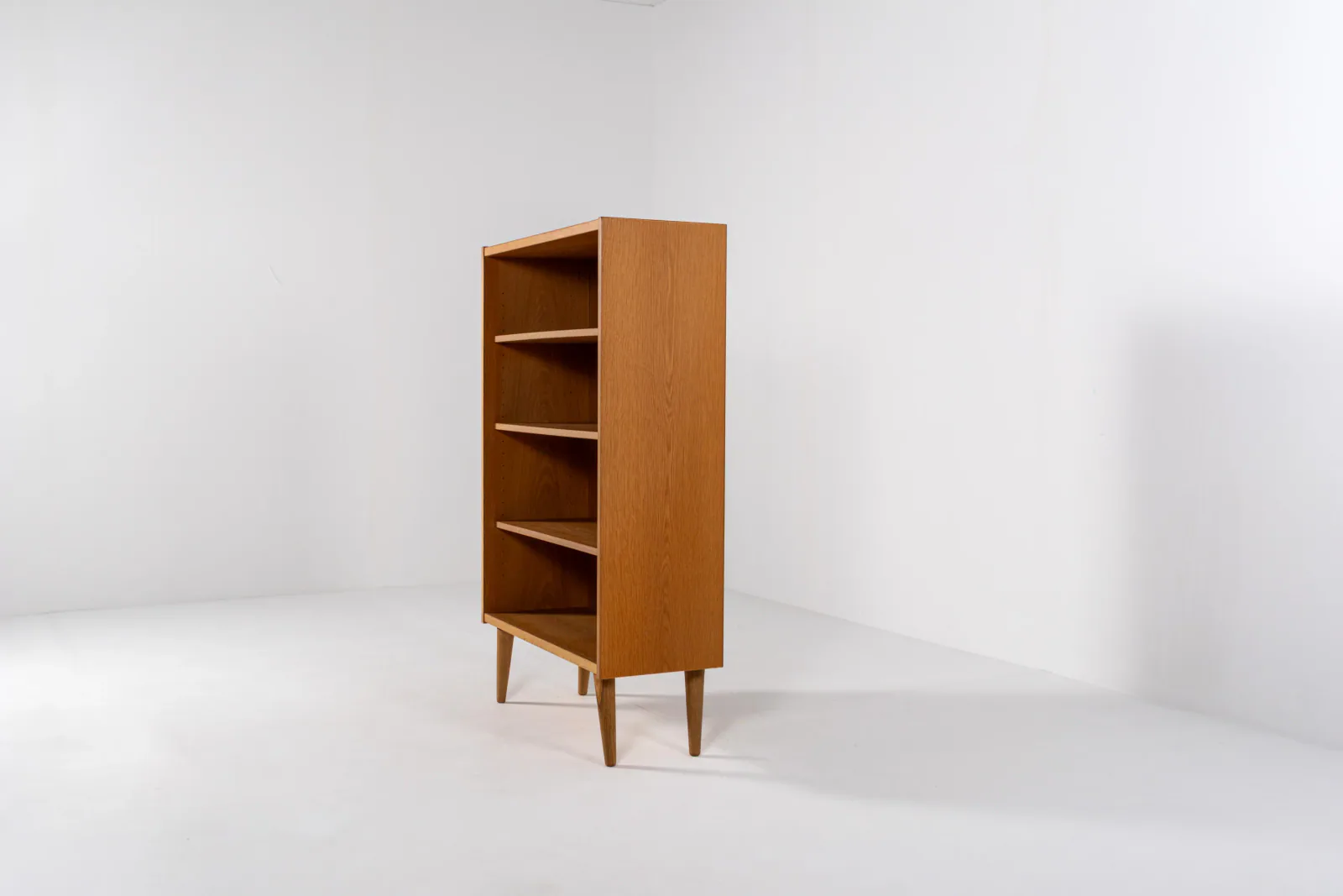 1960s Danish Oak Bookcase with Four Open Shelves