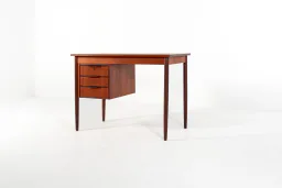 Mid-Century Danish Teak Desk with Three Drawers, 1960s