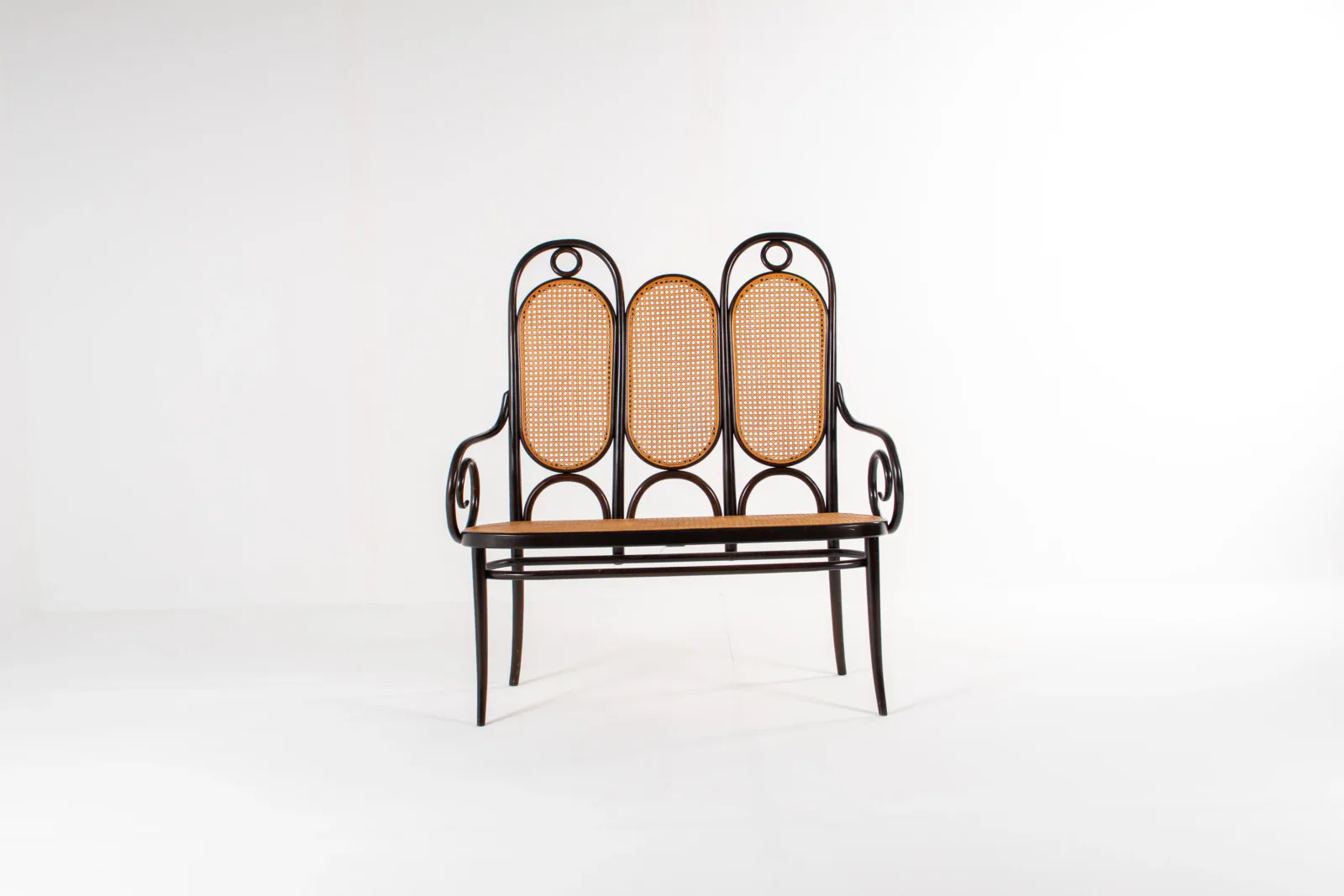 Thonet Model 207 Bentwood Bench with Cane, 1980s