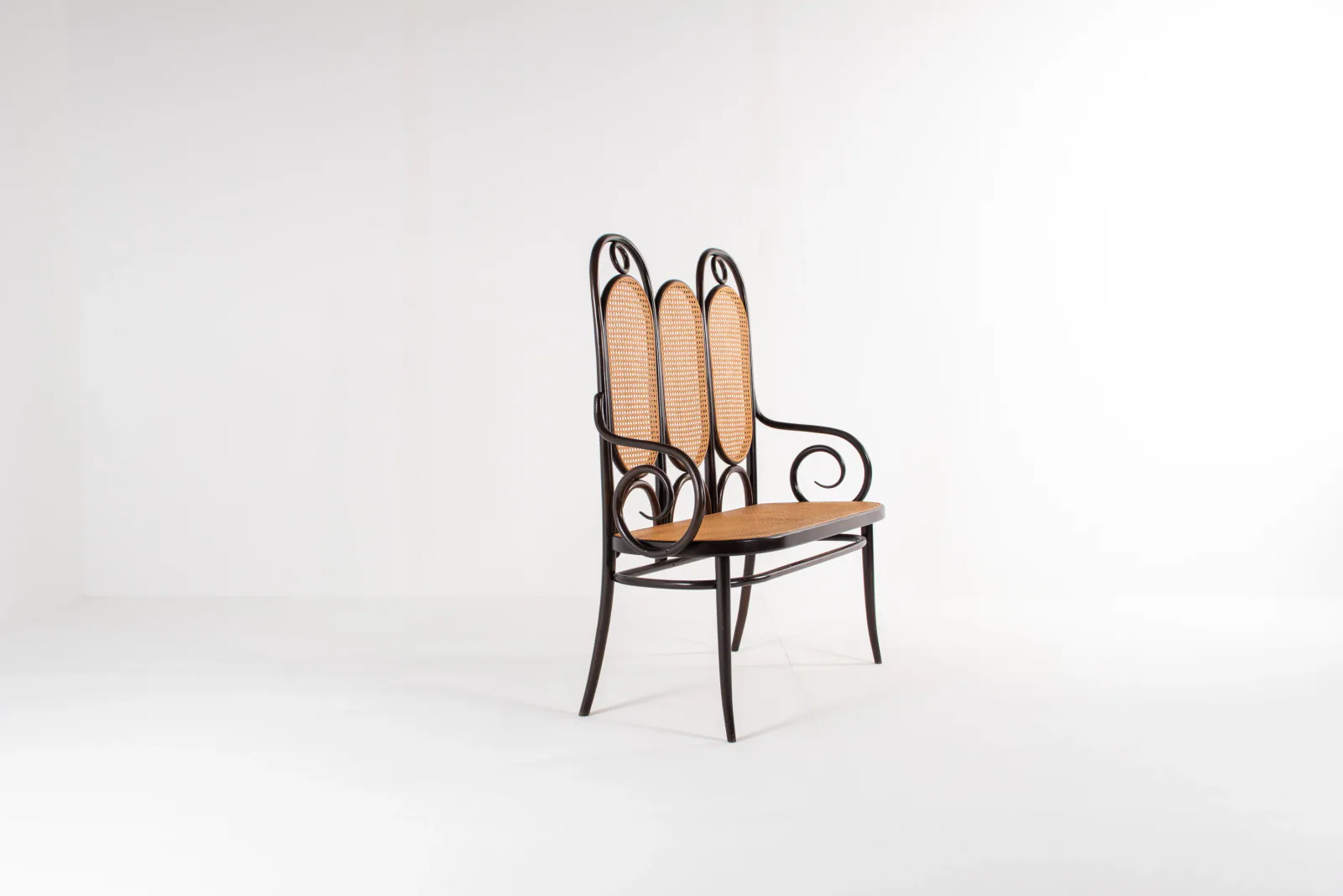 Thonet Model 207 Bentwood Bench with Cane, 1980s