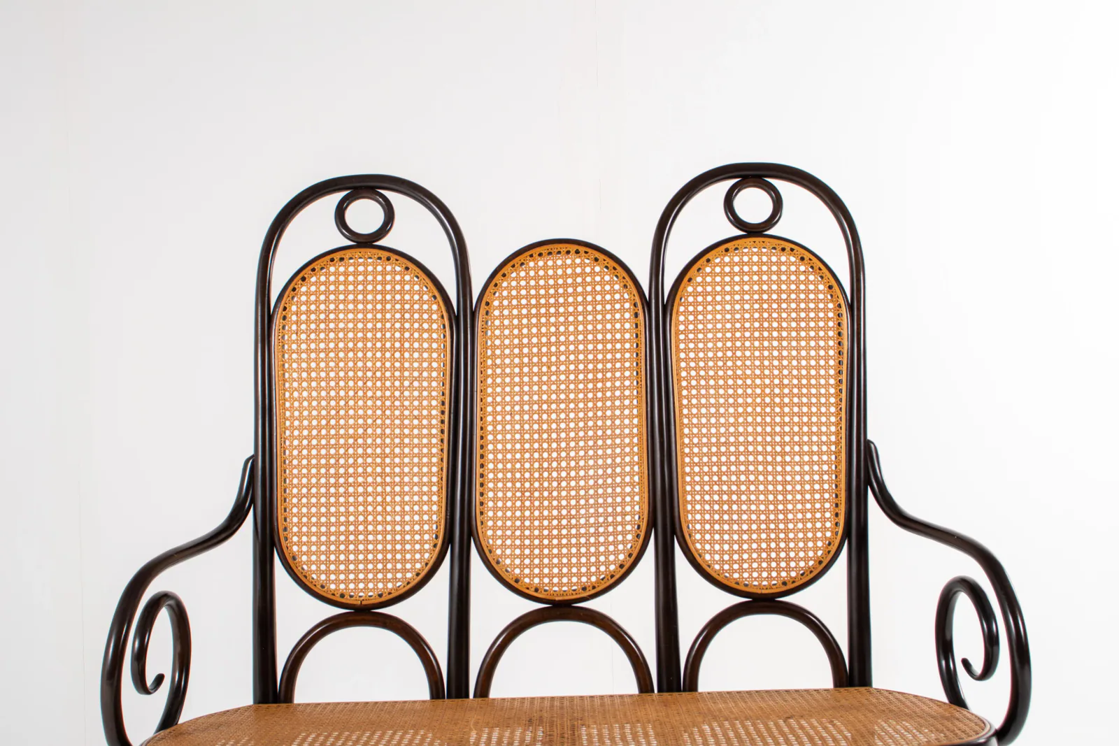 Thonet Model 207 Bentwood Bench with Cane, 1980s