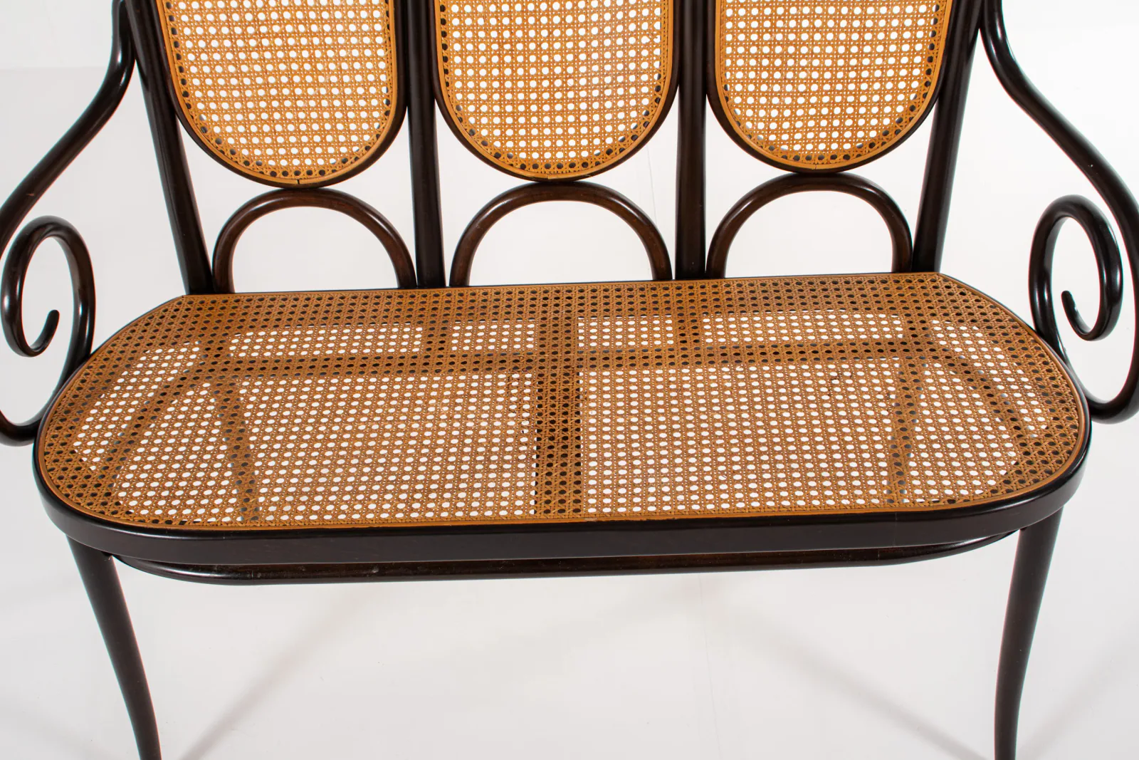 Thonet Model 207 Bentwood Bench with Cane, 1980s