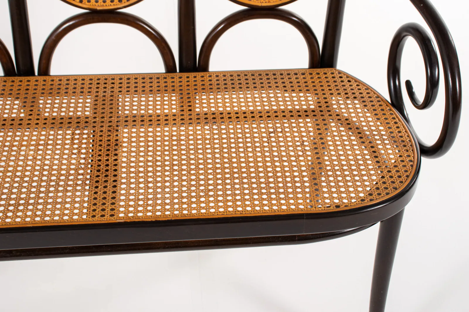 Thonet Model 207 Bentwood Bench with Cane, 1980s