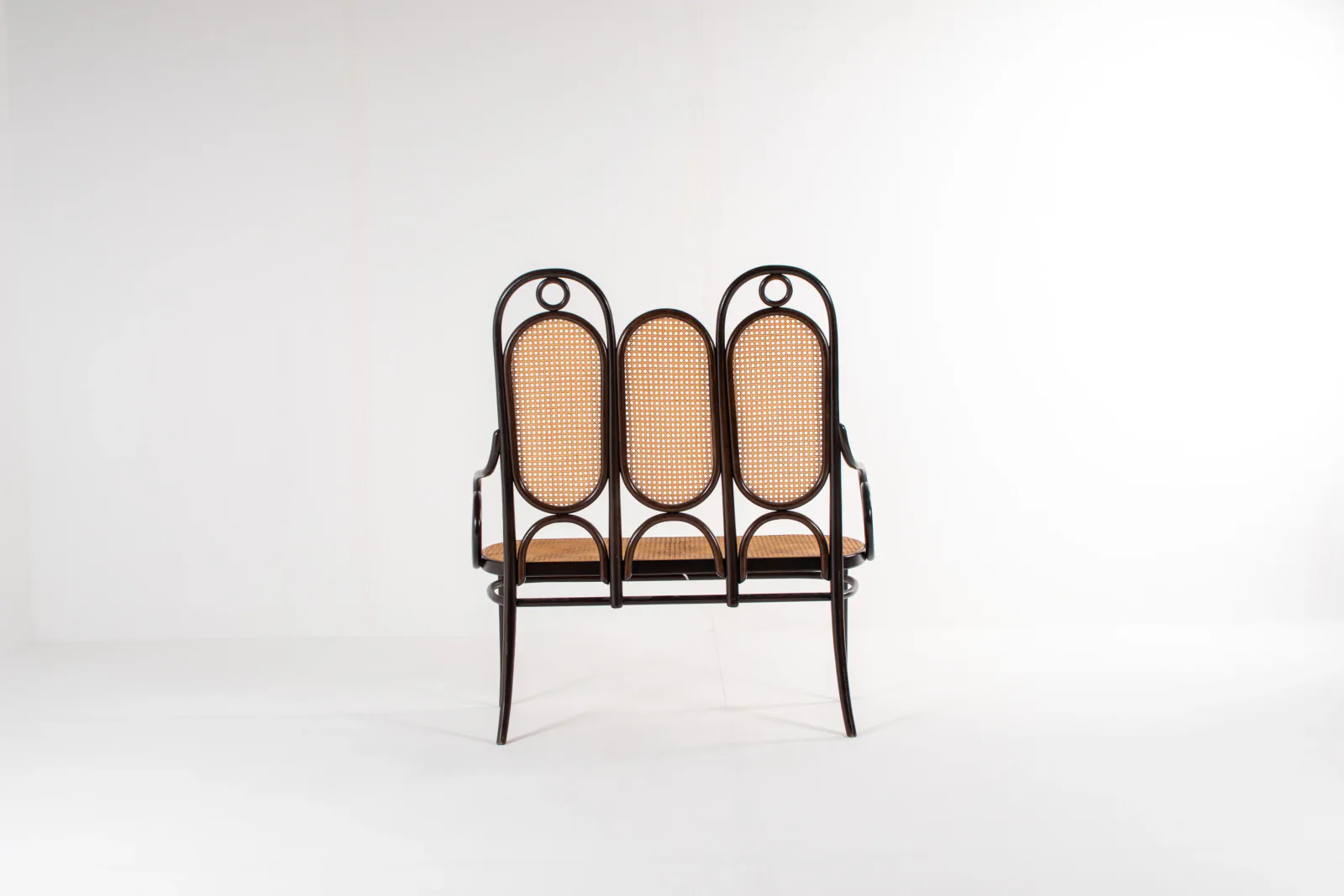 Thonet Model 207 Bentwood Bench with Cane, 1980s