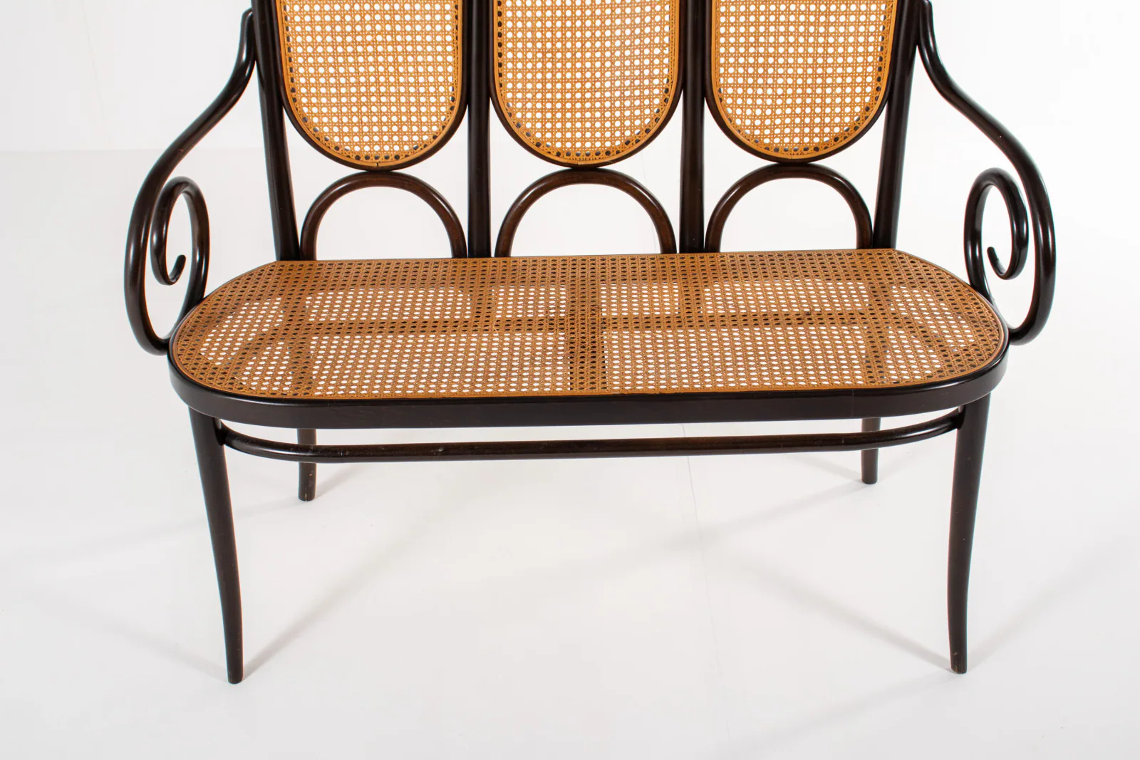Thonet Model 207 Bentwood Bench with Cane, 1980s