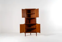 Mid-Century Danish Teak Corner Cabinet with Display Shelf, 1960s