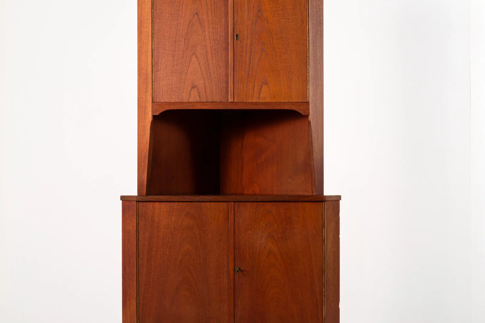 Mid-Century Danish Teak Corner Cabinet with Display Shelf, 1960s