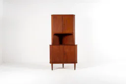 Mid-Century Danish Teak Corner Cabinet with Display Shelf, 1960s