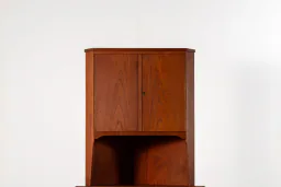 Mid-Century Danish Teak Corner Cabinet with Display Shelf, 1960s