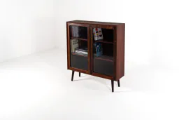 Mid-Century Danish Rosewood Display Cabinet with Glass Doors, 1960s