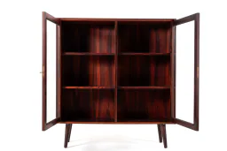 Mid-Century Danish Rosewood Display Cabinet with Glass Doors, 1960s