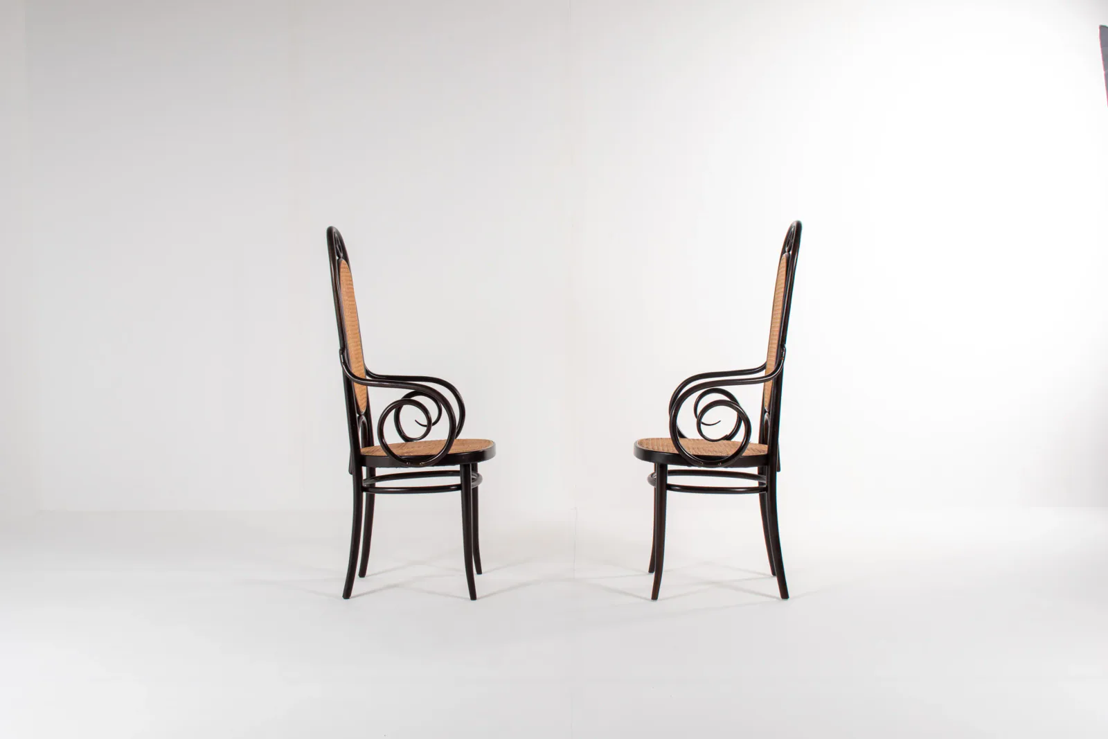 Set of Two Thonet Bentwood Armchairs, Model No. 17, 1980s