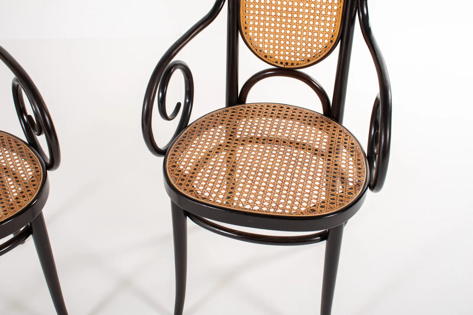 Set of Two Thonet Bentwood Armchairs, Model No. 17, 1980s