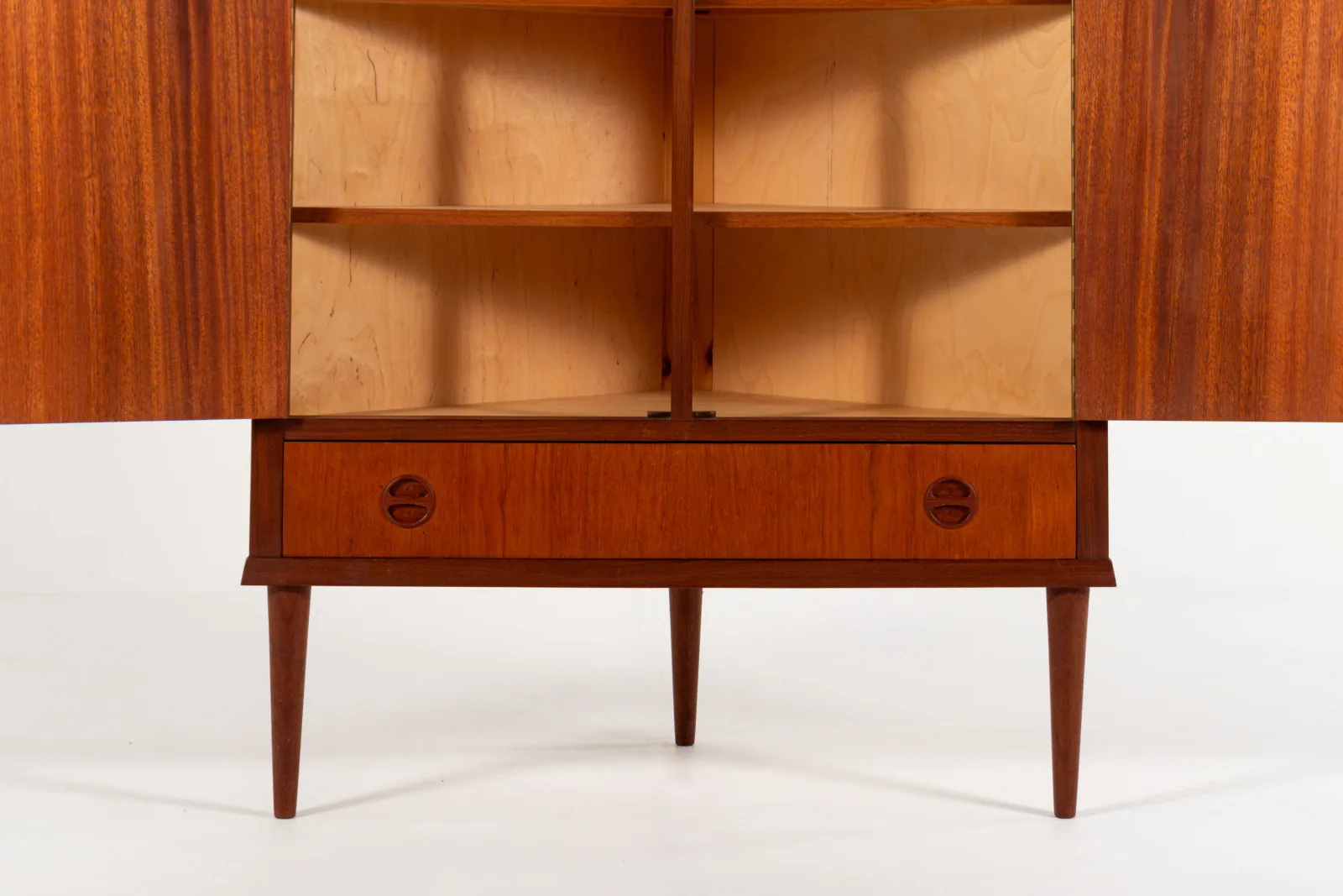 Mid-Century Danish Teak Corner Cabinet with Drawer, 1960s
