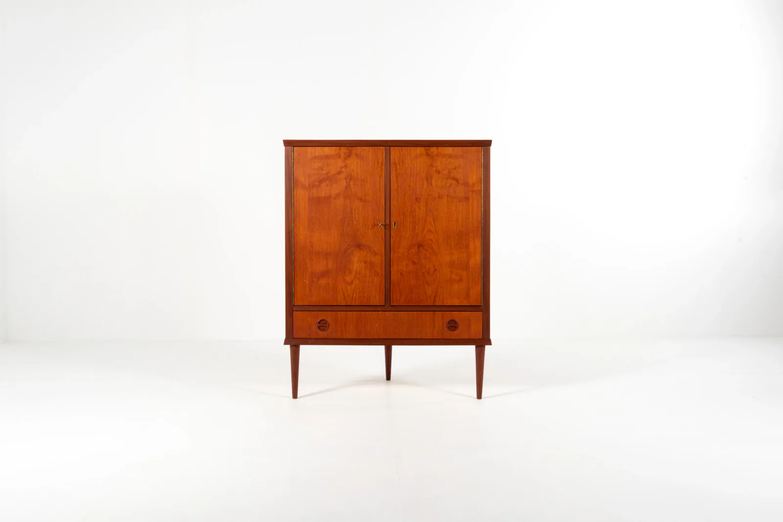 Mid-Century Danish Teak Corner Cabinet with Drawer, 1960s
