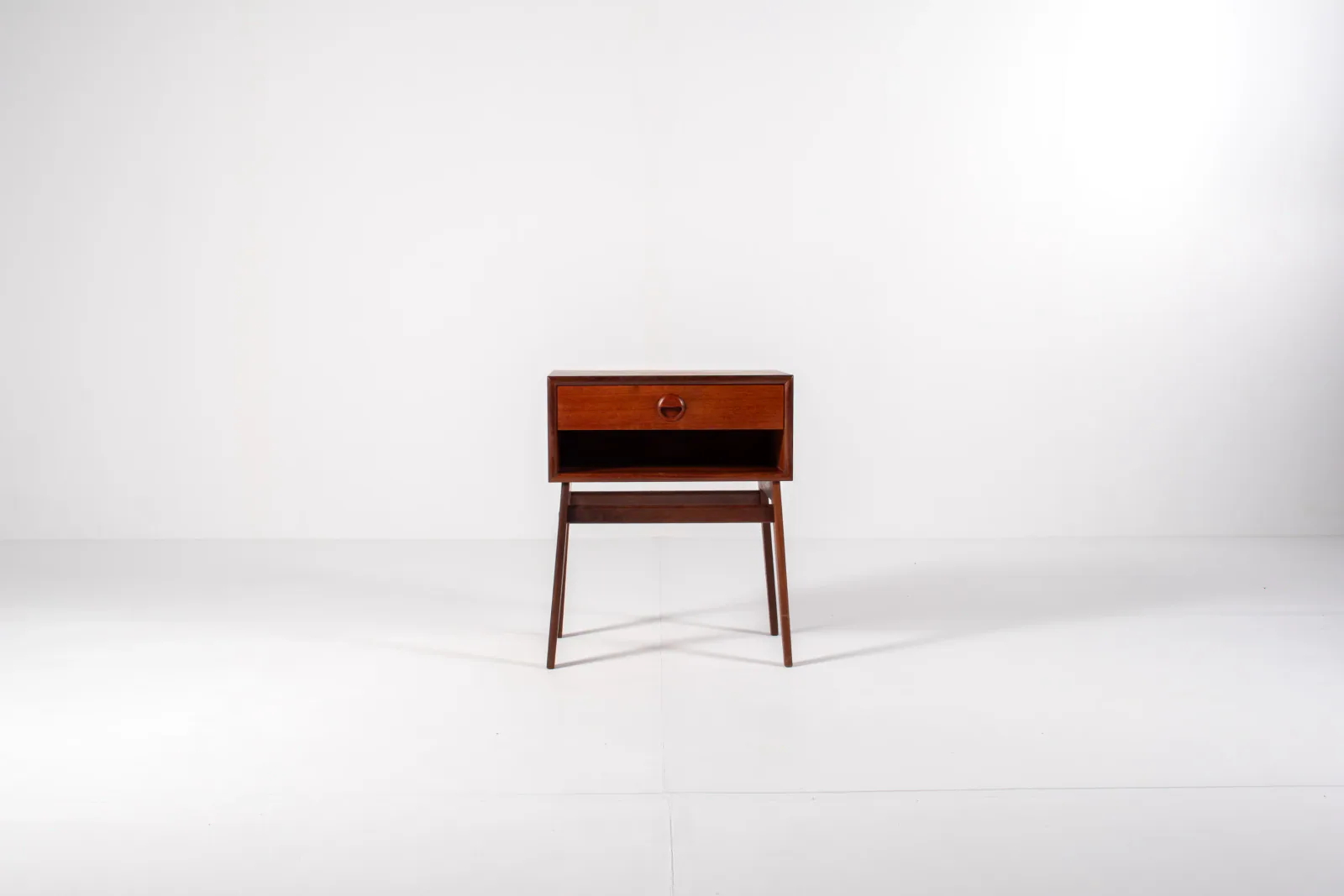 Mid-Century Danish Teak Bedside Table with Drawer