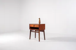 Mid-Century Danish Teak Bedside Table with Drawer