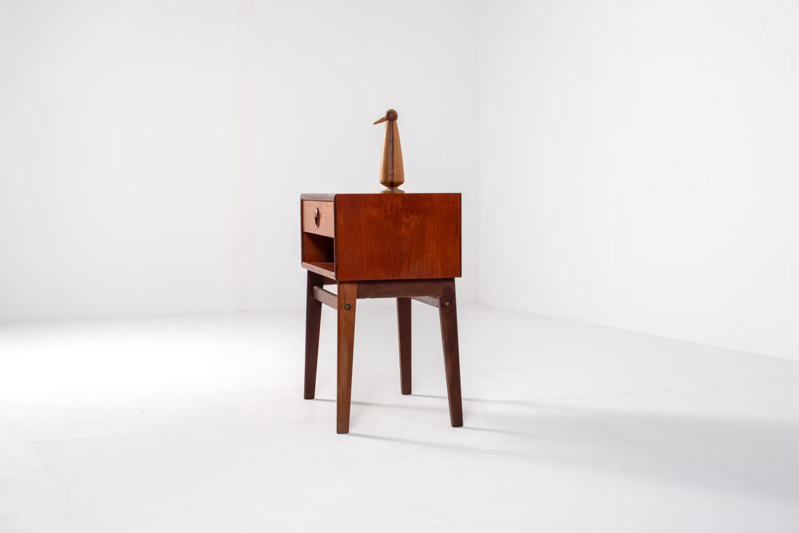 Mid-Century Danish Teak Bedside Table with Drawer