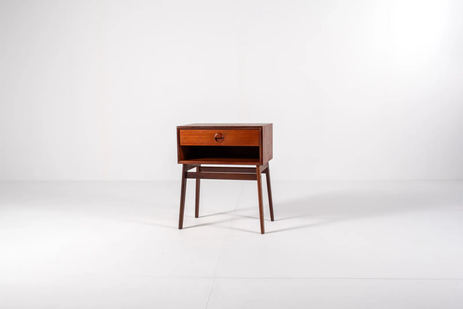Mid-Century Danish Teak Bedside Table with Drawer