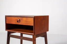 Mid-Century Danish Teak Bedside Table with Drawer