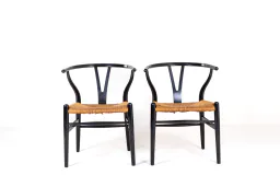 Pair of Hans J. Wegner CH24 Wishbone Dining Chairs