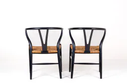 Pair of Hans J. Wegner CH24 Wishbone Dining Chairs