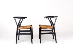 Pair of Hans J. Wegner CH24 Wishbone Dining Chairs