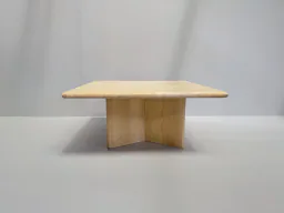 Vintage Travertine Coffee Table with Square Top and X-Base