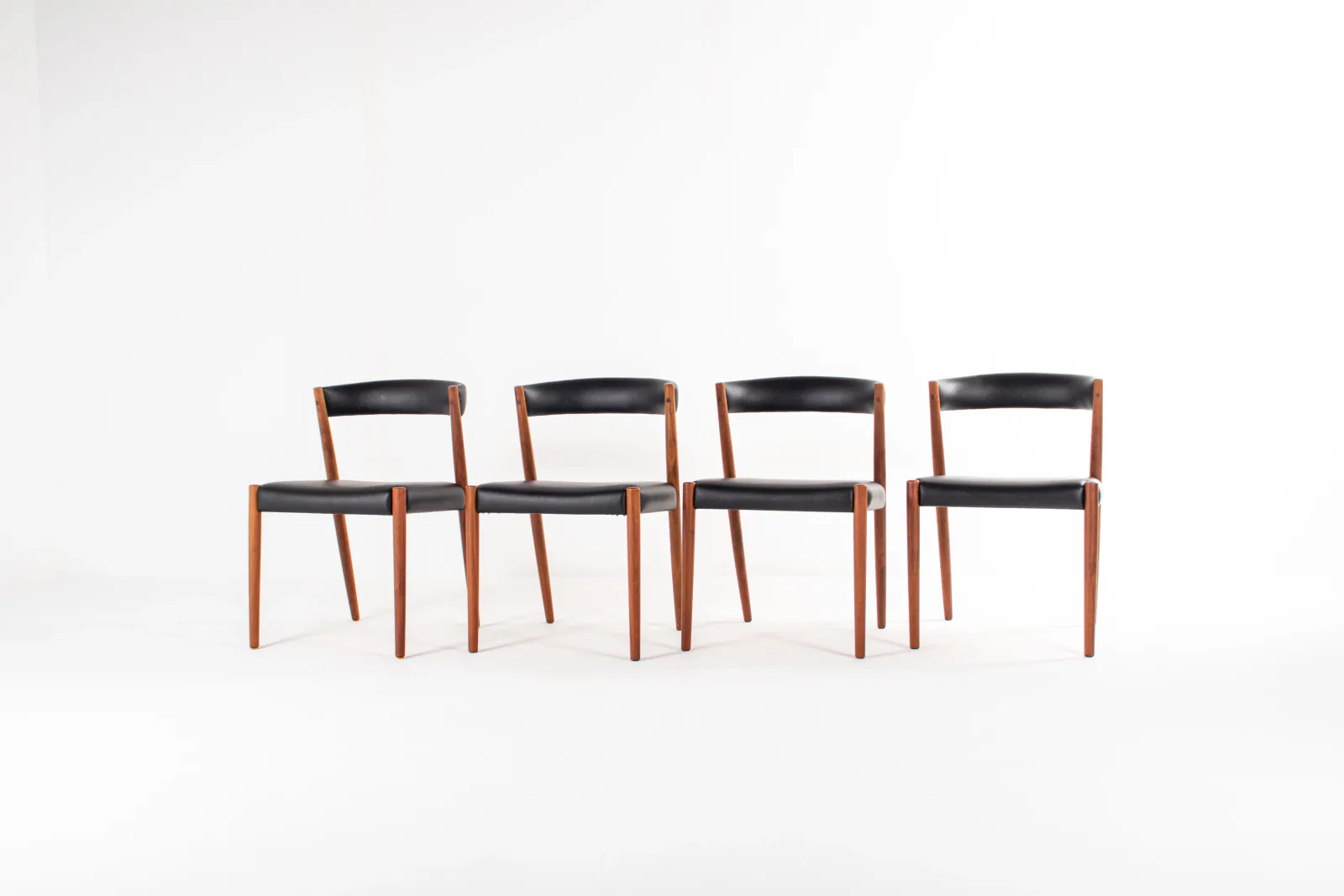 Set of 4 Danish Modern Teak Dining Chairs, 1960s — Newly Upholstered