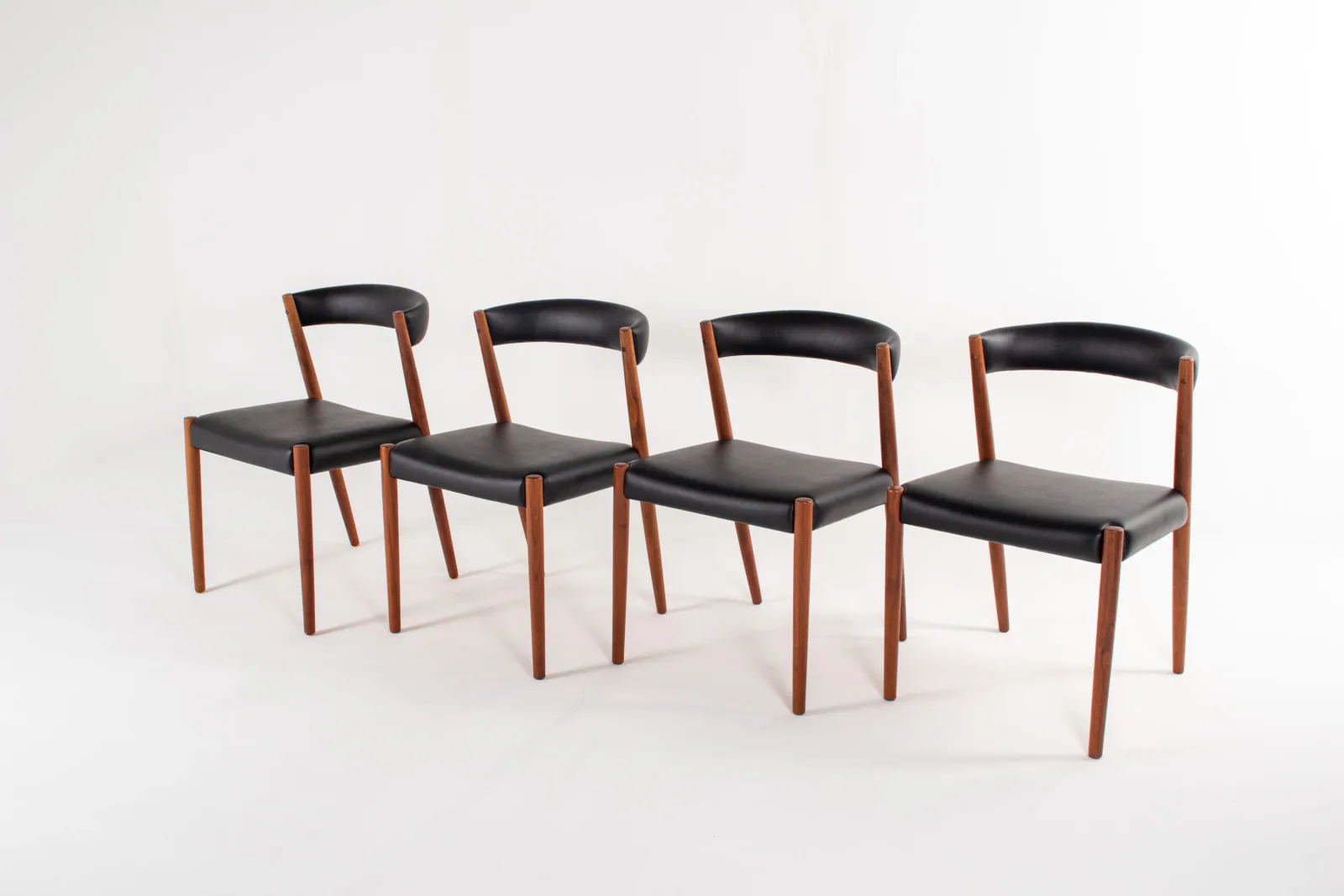 Set of 4 Danish Modern Teak Dining Chairs, 1960s — Newly Upholstered