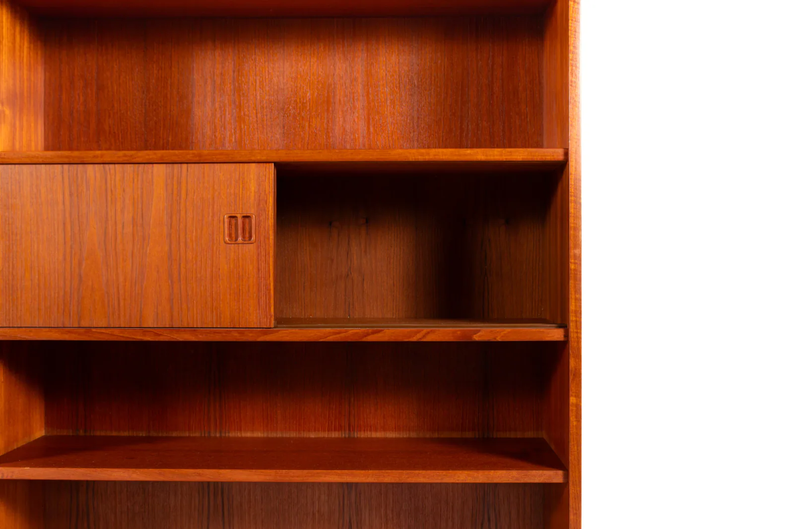 Danish Mid-Century Teak Bookcase with Sliding Doors, 1960s