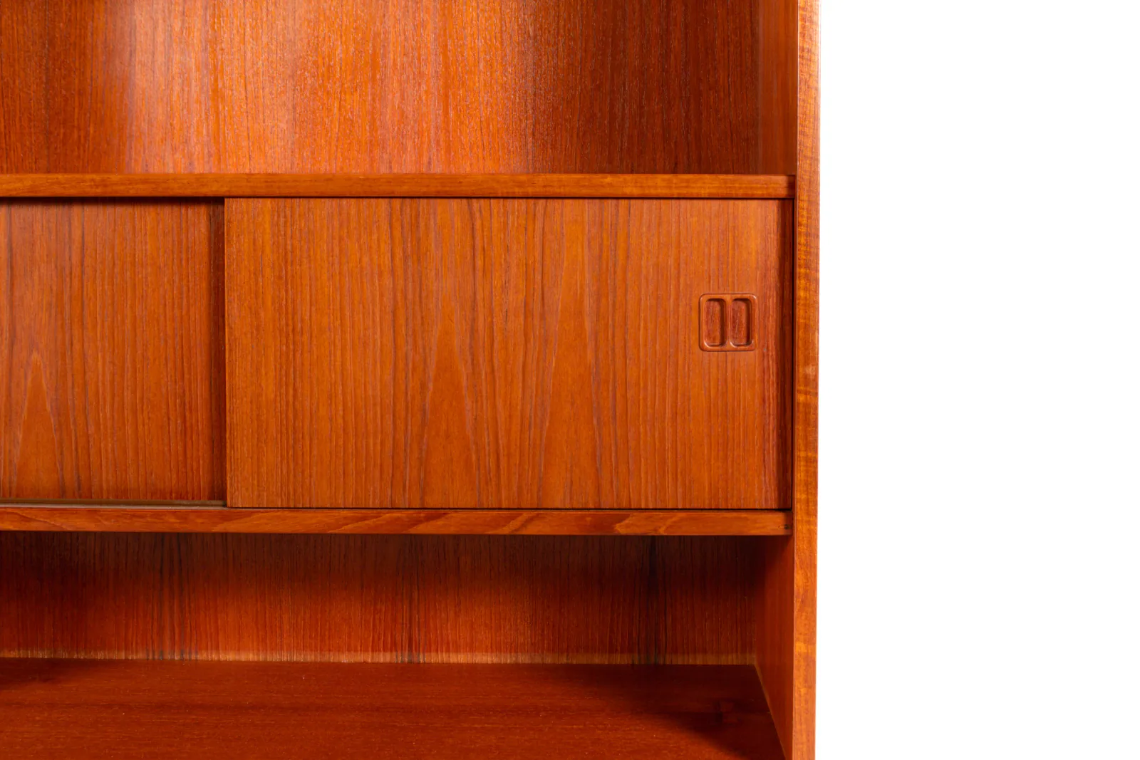 Danish Mid-Century Teak Bookcase with Sliding Doors, 1960s