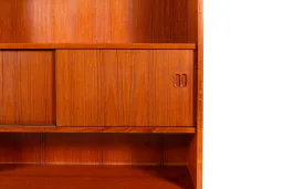 Danish Mid-Century Teak Bookcase with Sliding Doors, 1960s
