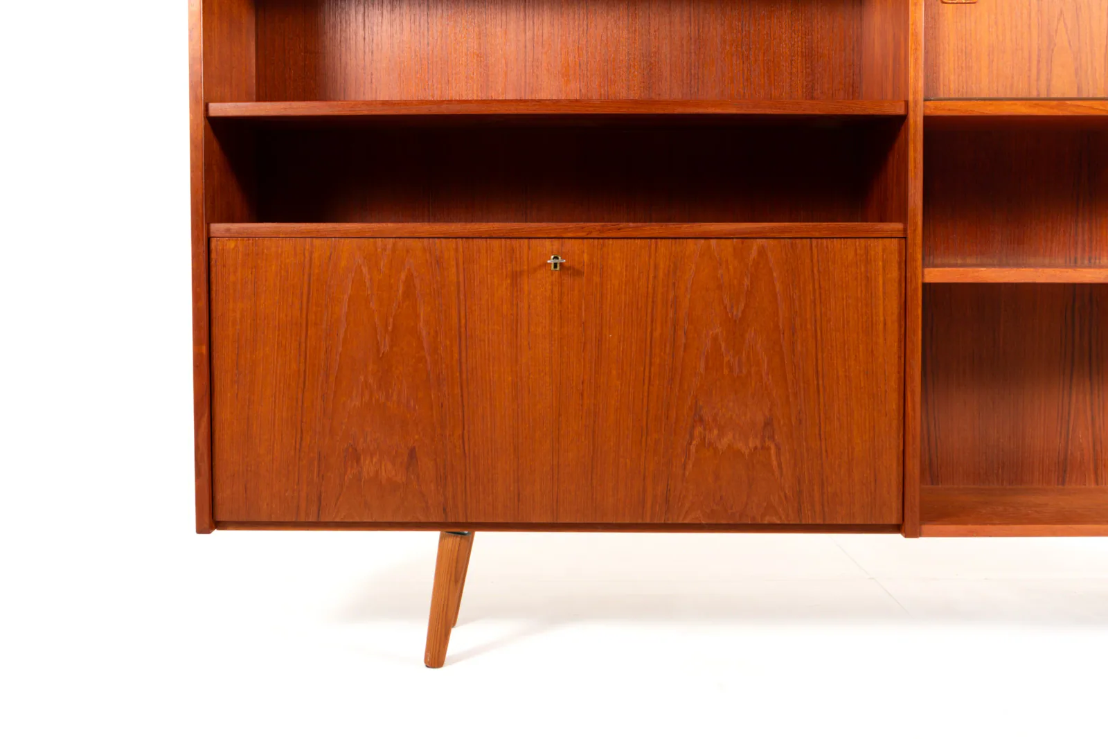 Danish Mid-Century Teak Bookcase with Sliding Doors, 1960s
