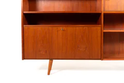 Danish Mid-Century Teak Bookcase with Sliding Doors, 1960s