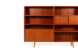 Danish Mid-Century Teak Bookcase with Sliding Doors, 1960s